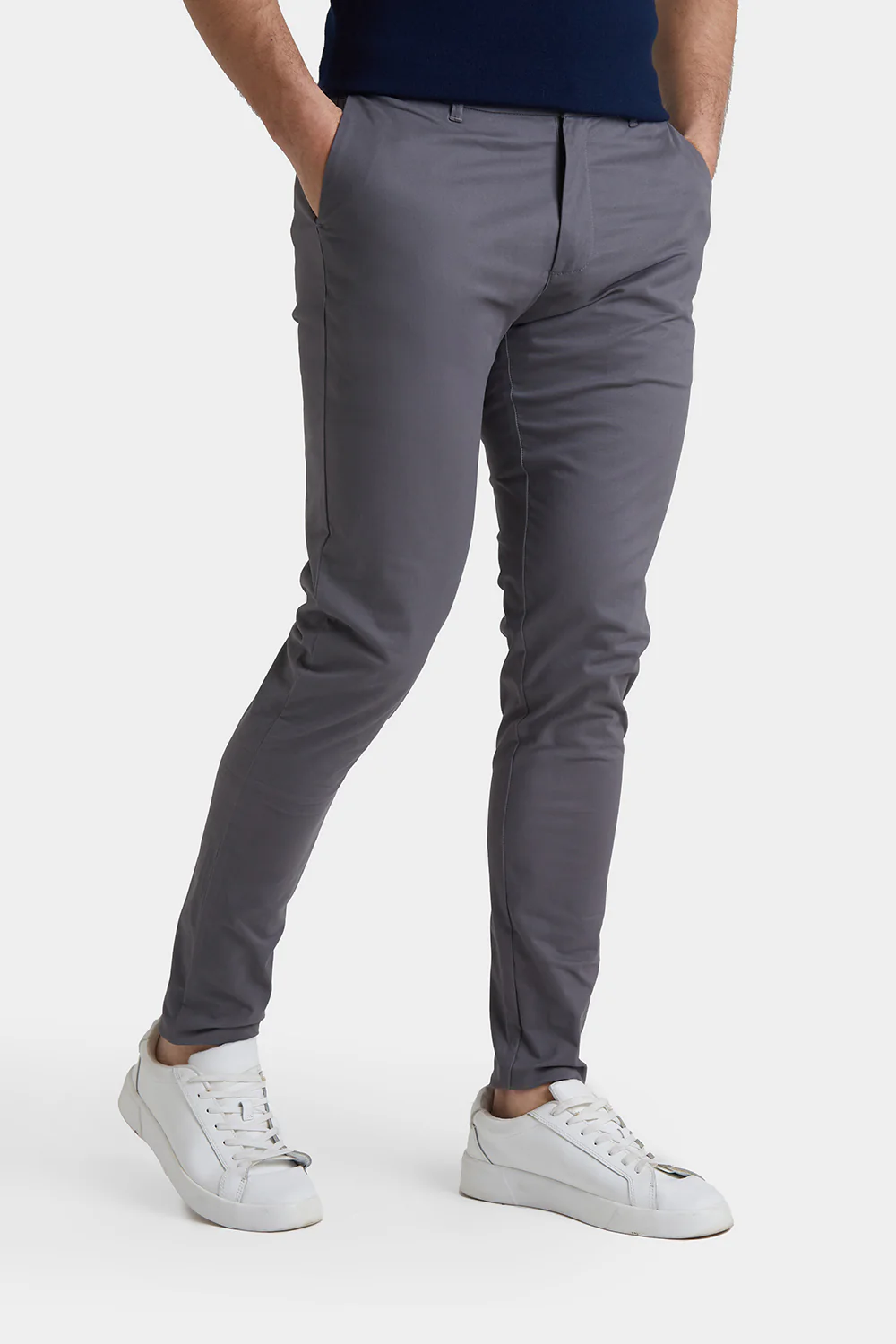 Dark Grey Chinos for Shorter Men